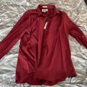 Express slim fit red button up shirt